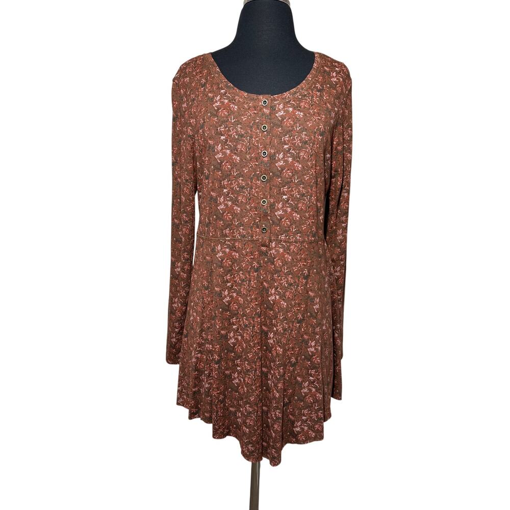 Peruvian Connection San Cristobal Tunic Top Dress Rustic Boho Lagenlook Size L